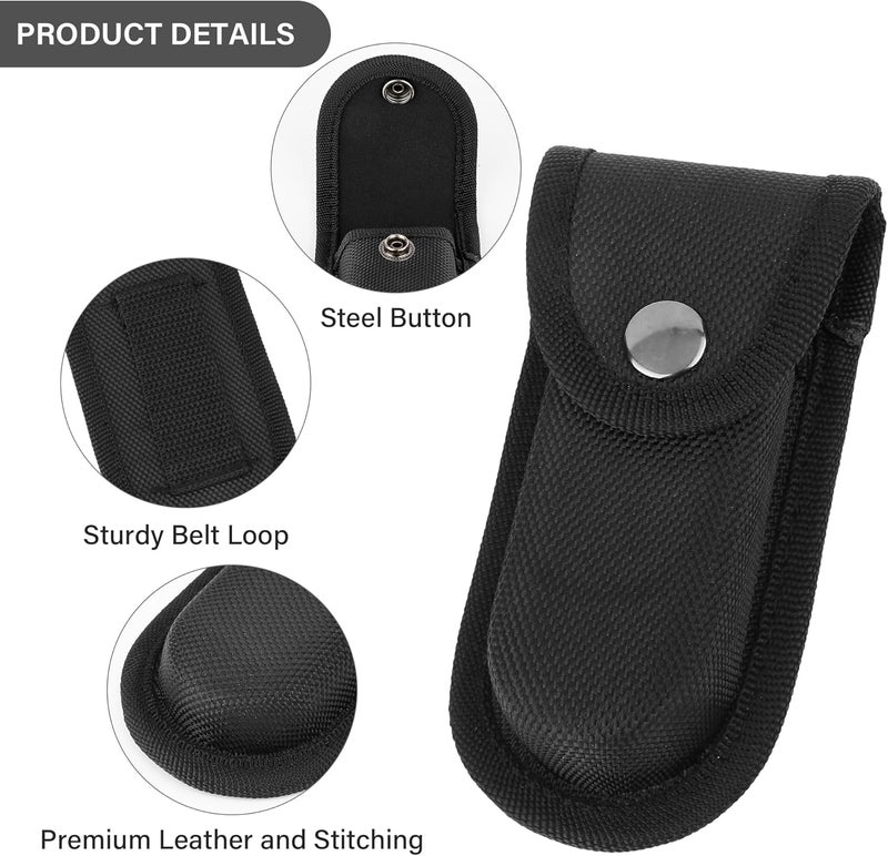A.I.FORCE Nylon Pocket Knife Holder, Folding Knife Sheath with Snap Closure & Belt Loop, Vertical/Horizontal Knife Case for Belt, Pocket Knife Holster for Multitool, Swiss Army Knife - Image 1